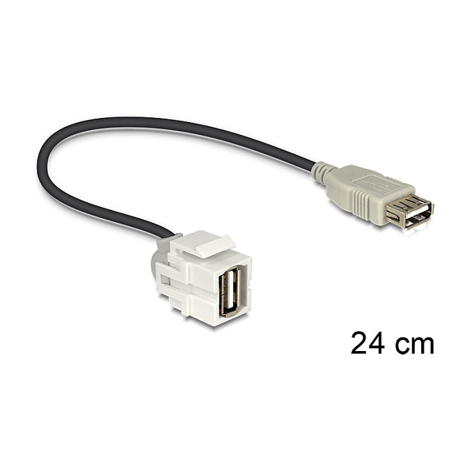 Keystone modul DELOCK 86329 (USB-A 2.0 na USB-A 2.0, kutni, bijeli)-0