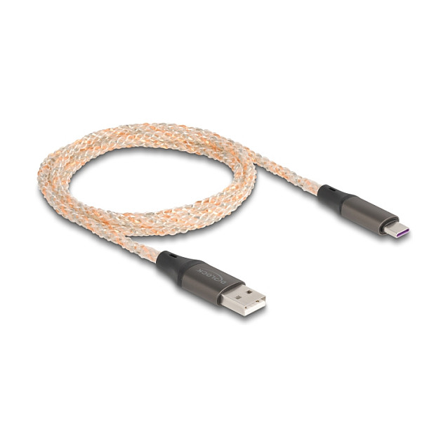 USB kabel DELOCK 88164 (USB-A na USB-C, RGB, 1m)-1