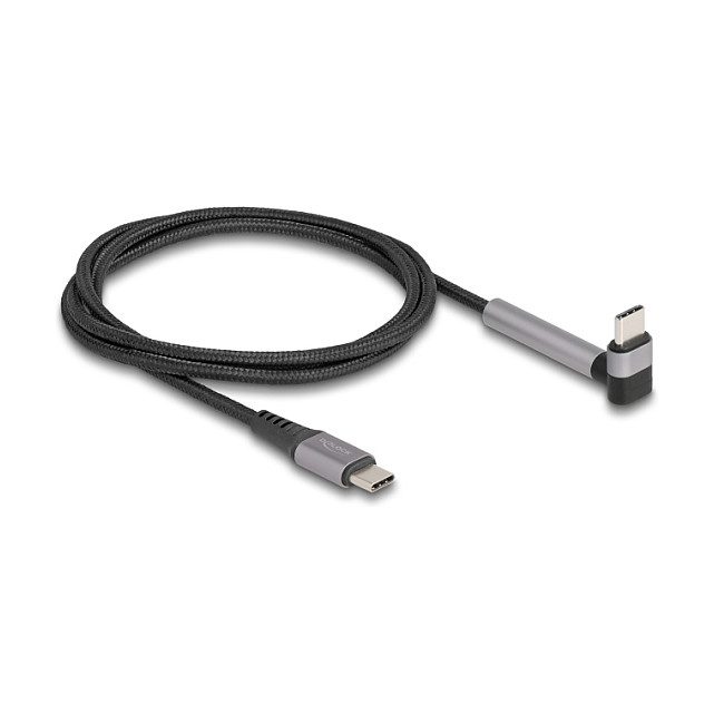 USB-C kabel DELOCK s funkcijom stalka (USB 2.0, PD 60W, 1.5m, kutni)-0