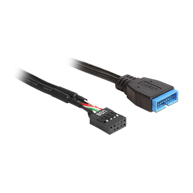 Interni adapter kabel DELOCK 83777 (USB 2.0 9-pin ženski na USB 3.0 19-pin muški, 60cm)