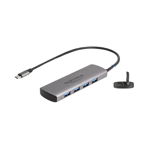 USB Hub DELOCK 4-portni (4x USB-A 10Gbps, USB-C priključak, dodatno napajanje)