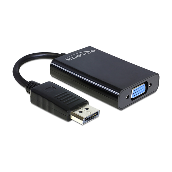 Adapter DELOCK DisplayPort na VGA + Audio (DP 1.1 M na VGA Ž, 3.5mm, 21cm, crni)