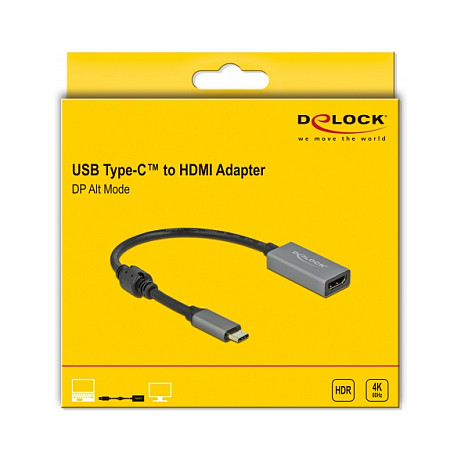USB-C na HDMI adapter DELOCK 66571 (aktivni, 4K 60Hz, HDR, 20cm)-1