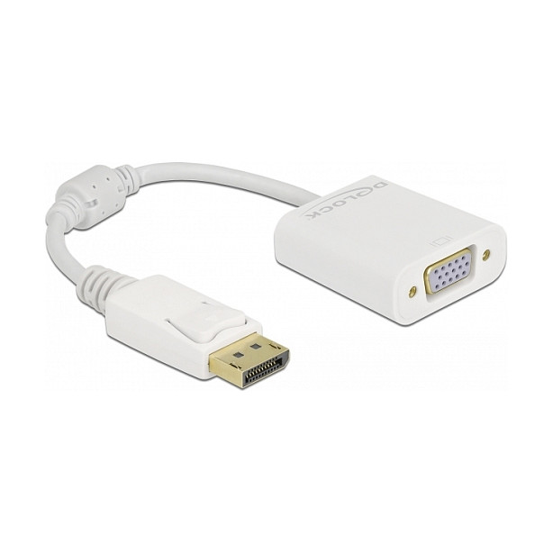 Adapter DELOCK 61007 (DisplayPort 1.2 (M) na VGA (Ž), pasivni, bijeli)-0