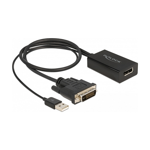 Adapter DELOCK 63189 (DVI na DisplayPort 1.2, 4K HDR, 50cm)-0