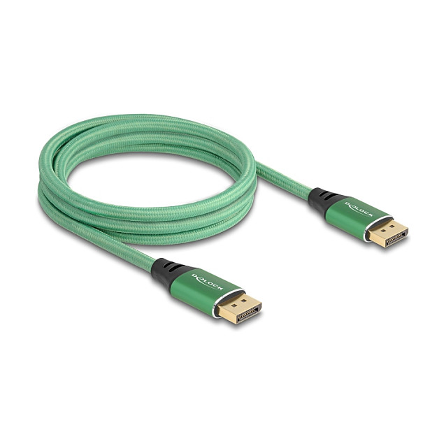 Kabel DELOCK DisplayPort 2.1 (16K 60Hz, 2m, zeleni)-0
