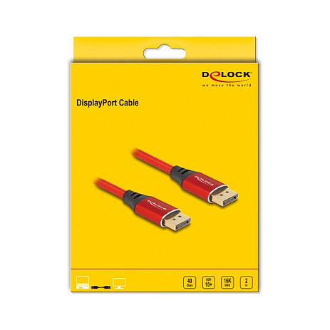 DisplayPort kabel DELOCK (16K 60Hz, 2m, crveni)-1