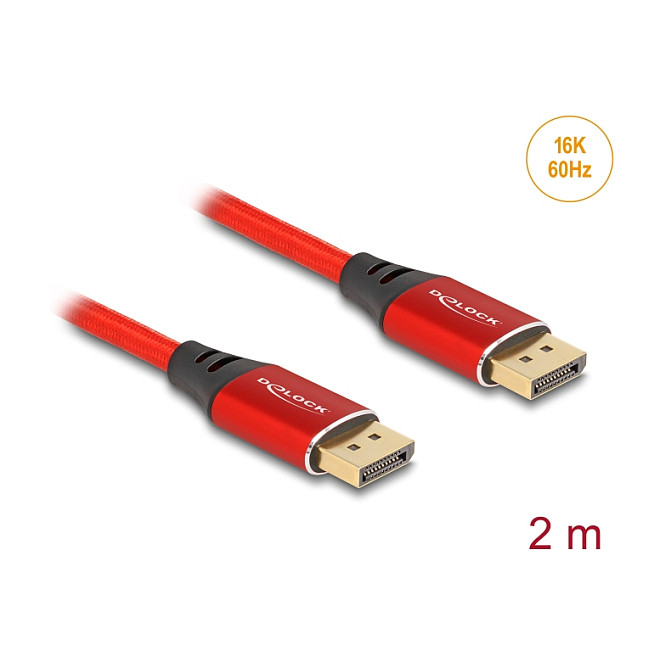DisplayPort kabel DELOCK (16K 60Hz, 2m, crveni)-2