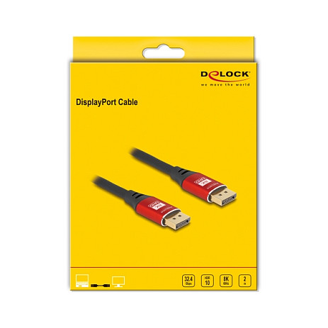 DisplayPort kabel DELOCK 80605 (8K 60Hz, 2m, crveni)-2