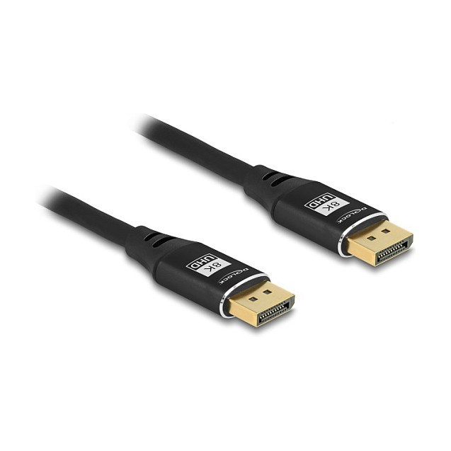 DisplayPort kabel DELOCK (8K 60Hz, 2m, metalno kućište, crni)-0