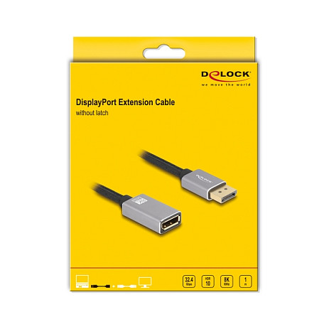 DisplayPort produžni kabel DELOCK 81079 (1m, 8K@60Hz, DP 1.4, sivi)-2