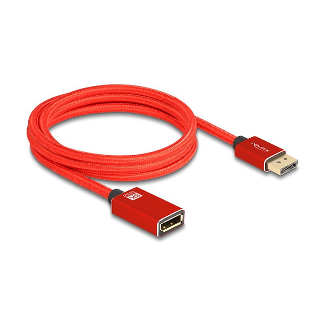 DisplayPort produžni kabel DELOCK 81082 (8K 60Hz, DP 1.4, 2m, crveni)-0