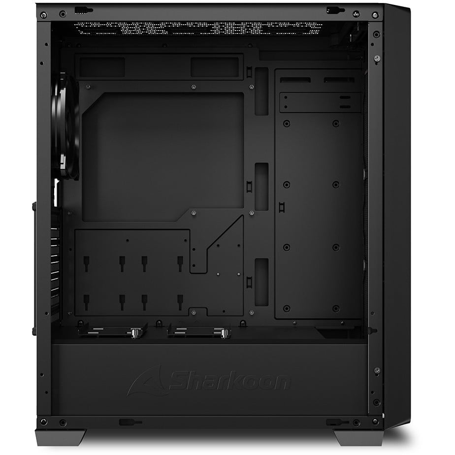 PC kućište SHARKOON VS8 Black (ATX, Midi Tower, kaljeno staklo, 1x 120mm RGB ventilator)-4