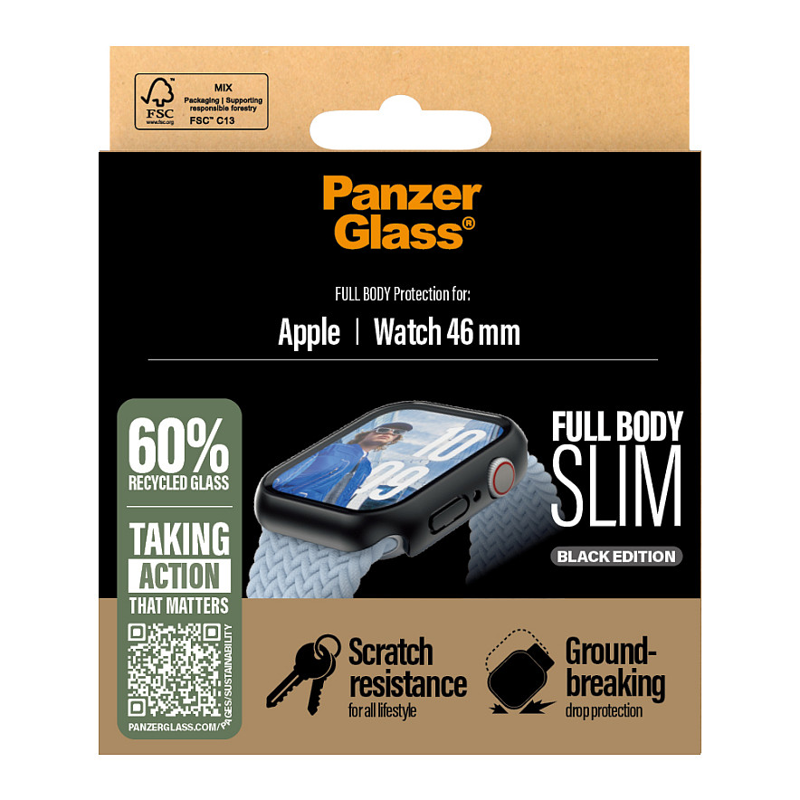 Zaštitno kućište i staklo PANZERGLASS Snappie Full Body Slim (za Apple Watch 10 46mm), crno-2