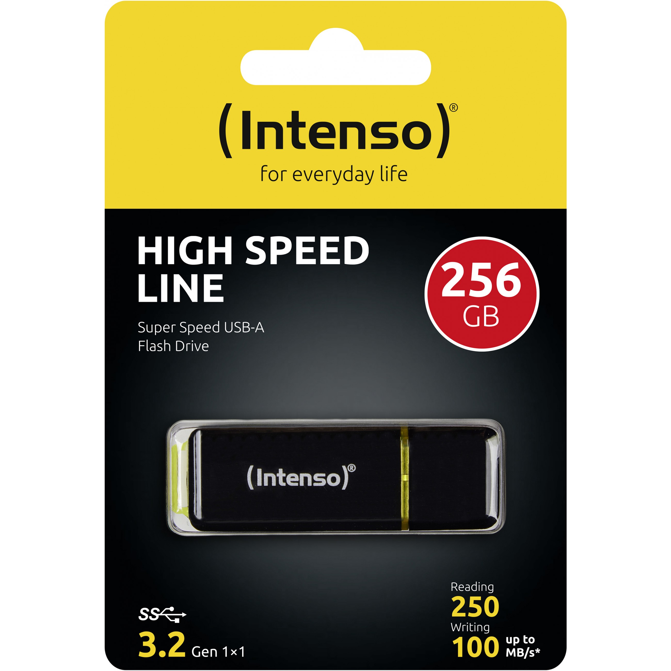 USB STICK INTENSO High Speed Line (256GB, USB 3.2, crno-žuti)-2