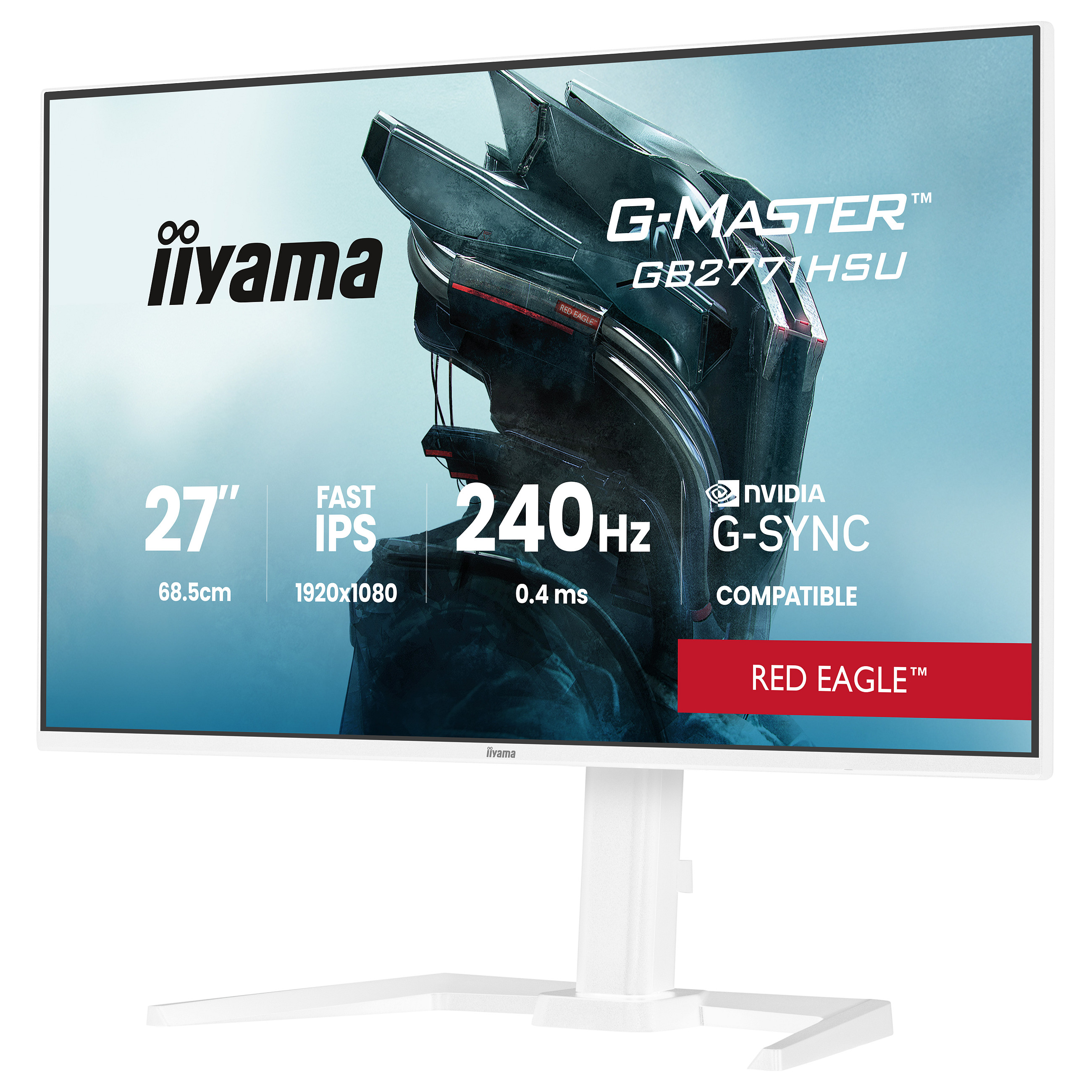 Gaming monitor IIYAMA G-MASTER Red Eagle GB2771HSU-W1 (27", FHD, Fast IPS, 180Hz, 0.8ms, bijeli)-4