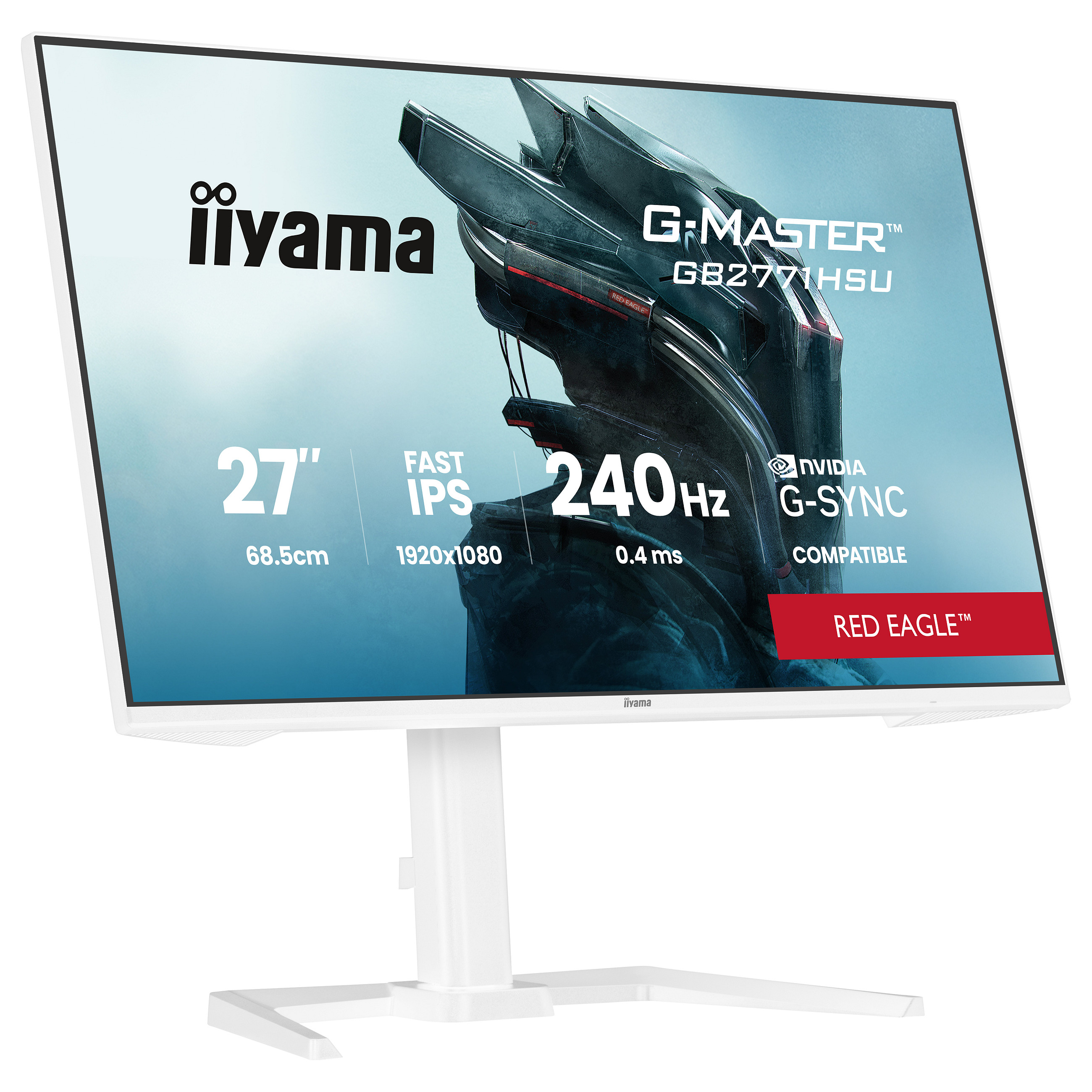 Gaming monitor IIYAMA G-MASTER Red Eagle GB2771HSU-W1 (27", FHD, Fast IPS, 180Hz, 0.8ms, bijeli)-11