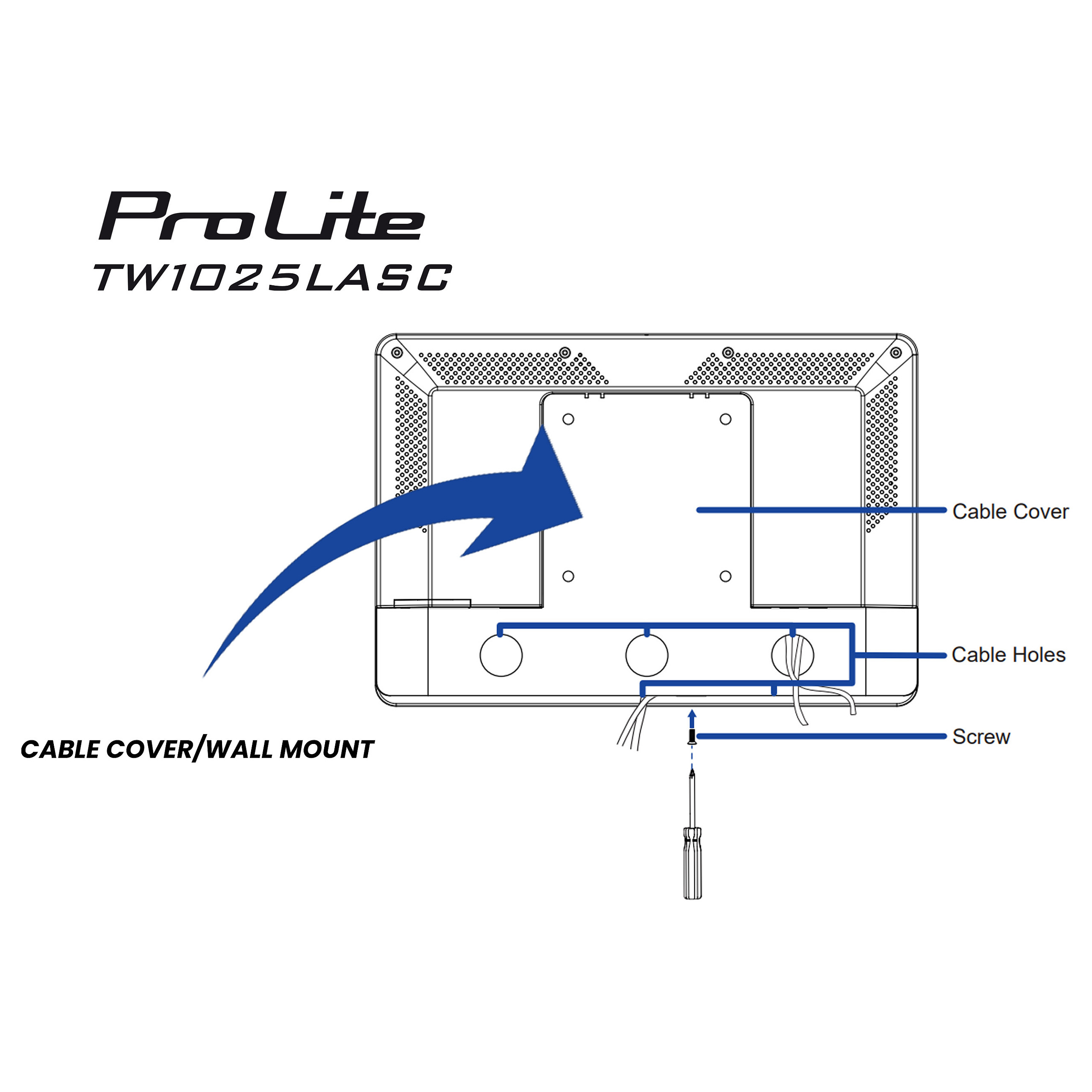 Touch monitor IIYAMA ProLite TW1025LASC-B3PNR (10.1", IPS, 1280x800, PCAP)-10