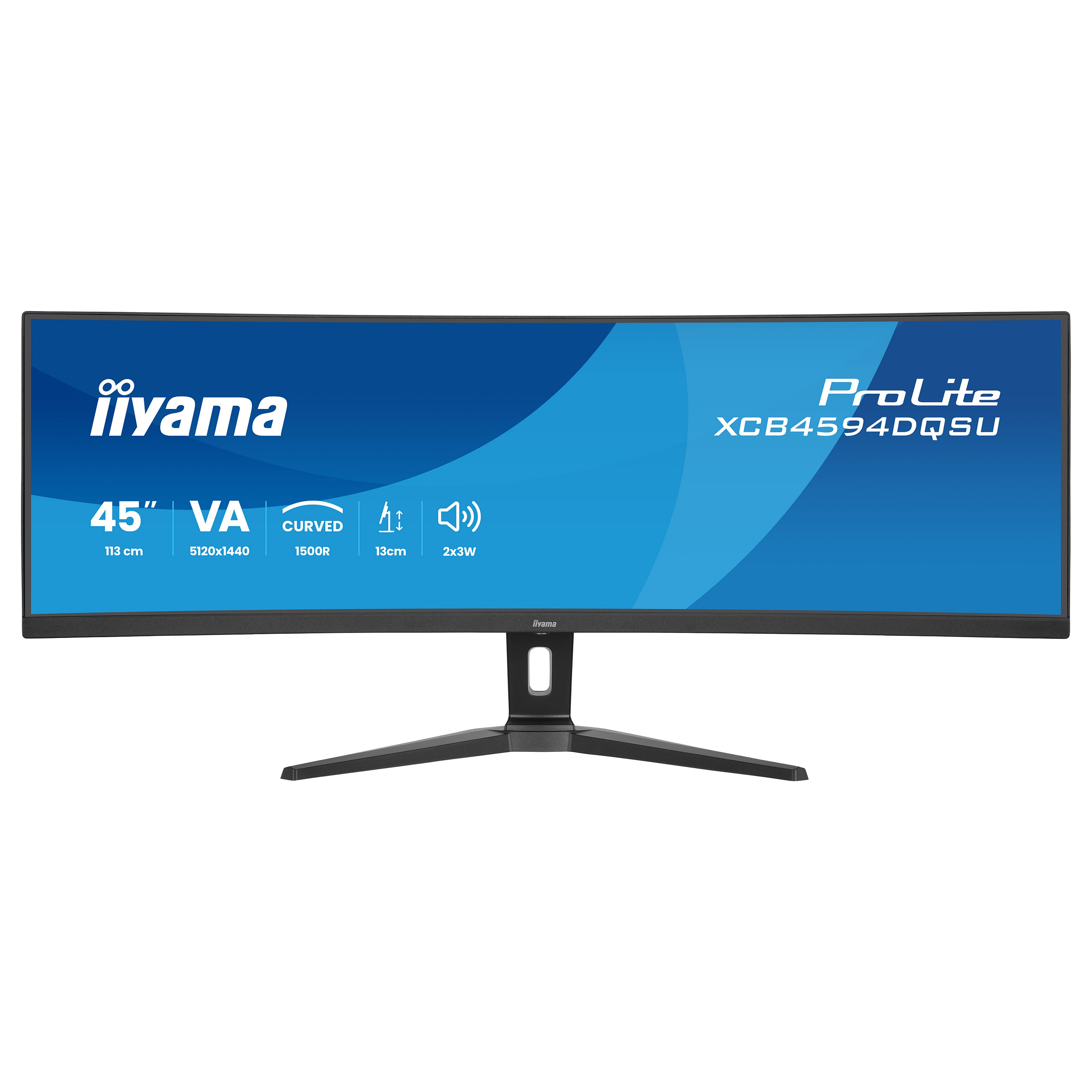 Zakrivljeni gaming monitor IIYAMA ProLite XCB4594DQSU-B1 (44.5", 5120x1440, 165Hz, VA, KVM)