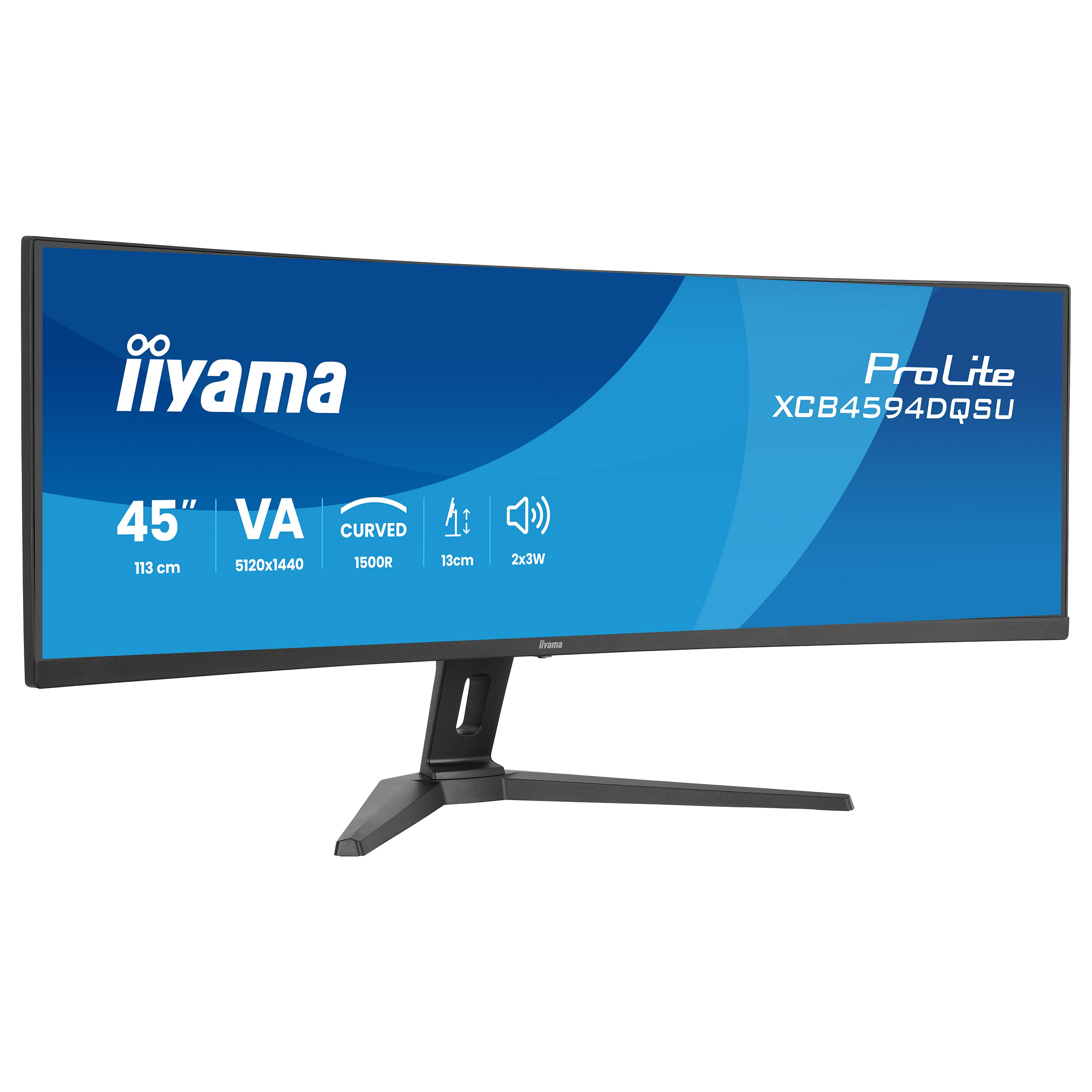Zakrivljeni gaming monitor IIYAMA ProLite XCB4594DQSU-B1 (44.5", 5120x1440, 165Hz, VA, KVM)-1