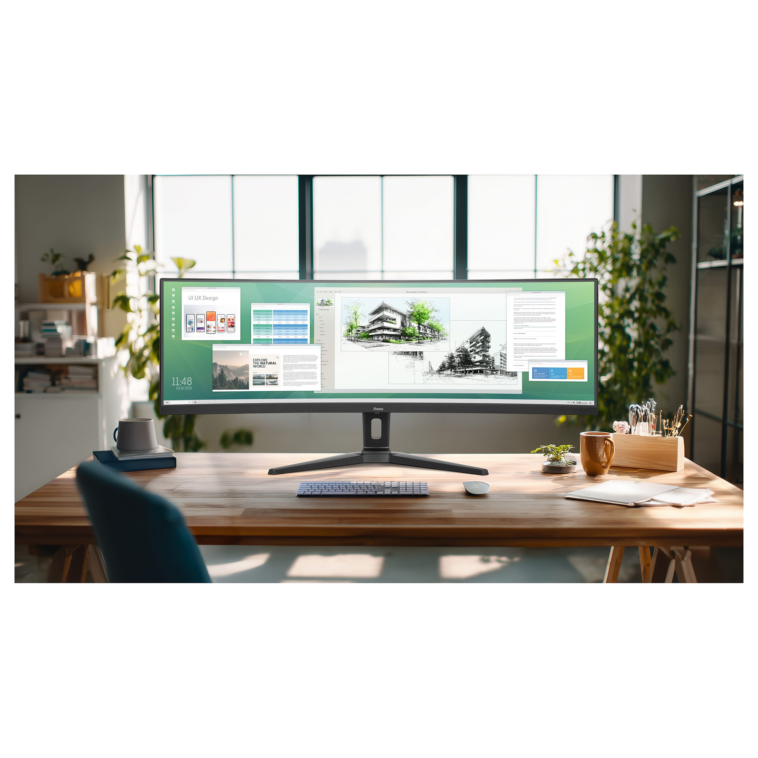Zakrivljeni gaming monitor IIYAMA ProLite XCB4594DQSU-B1 (44.5", 5120x1440, 165Hz, VA, KVM)-13