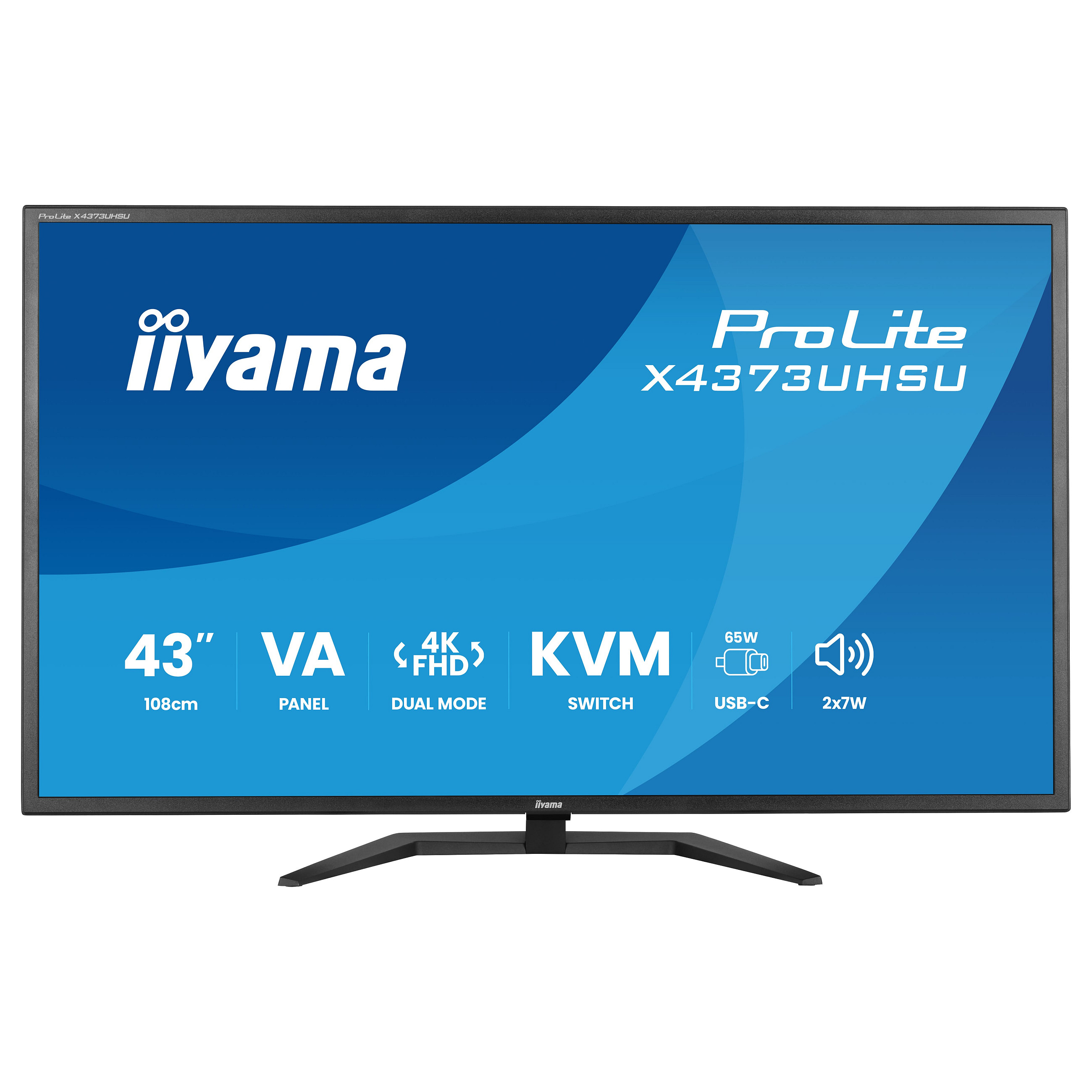 4K UHD Monitor IIYAMA ProLite X4373UHSU-B2 (43", 3840x2160, VA, USB-C, PbP)-0