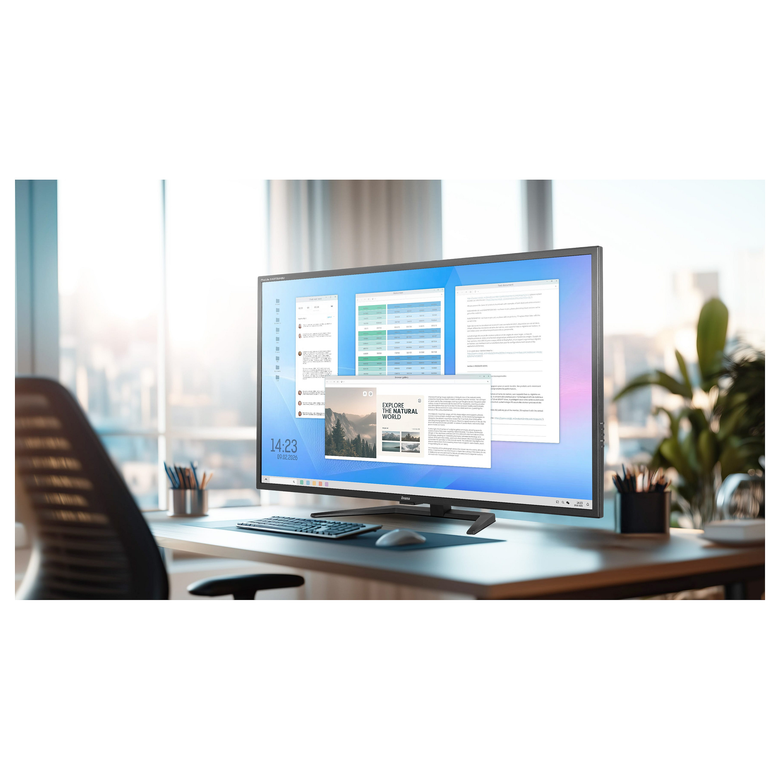 4K UHD Monitor IIYAMA ProLite X4373UHSU-B2 (43", 3840x2160, VA, USB-C, PbP)-8