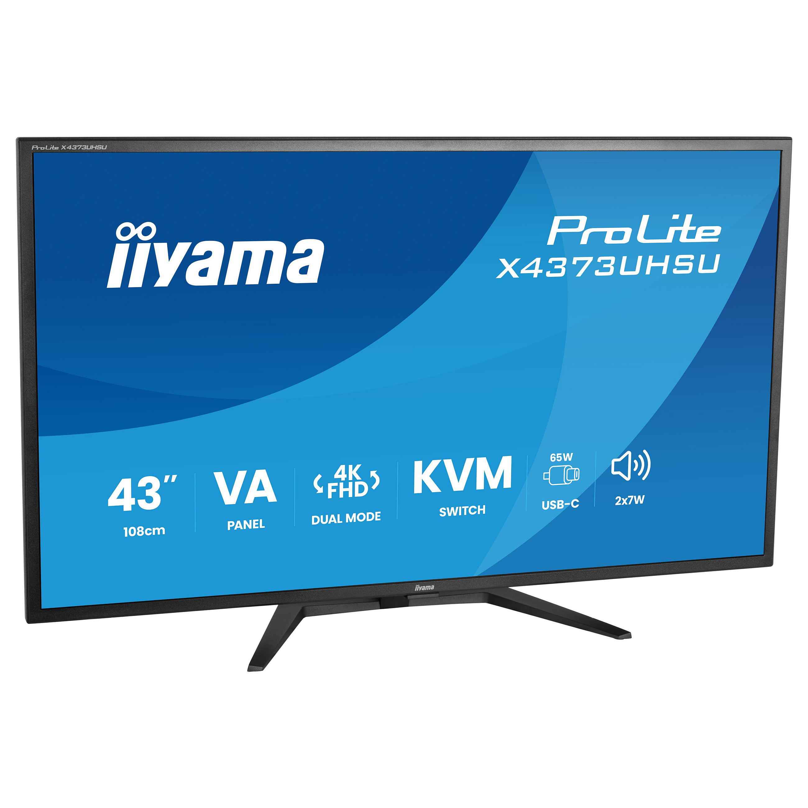 4K UHD Monitor IIYAMA ProLite X4373UHSU-B2 (43", 3840x2160, VA, USB-C, PbP)-9