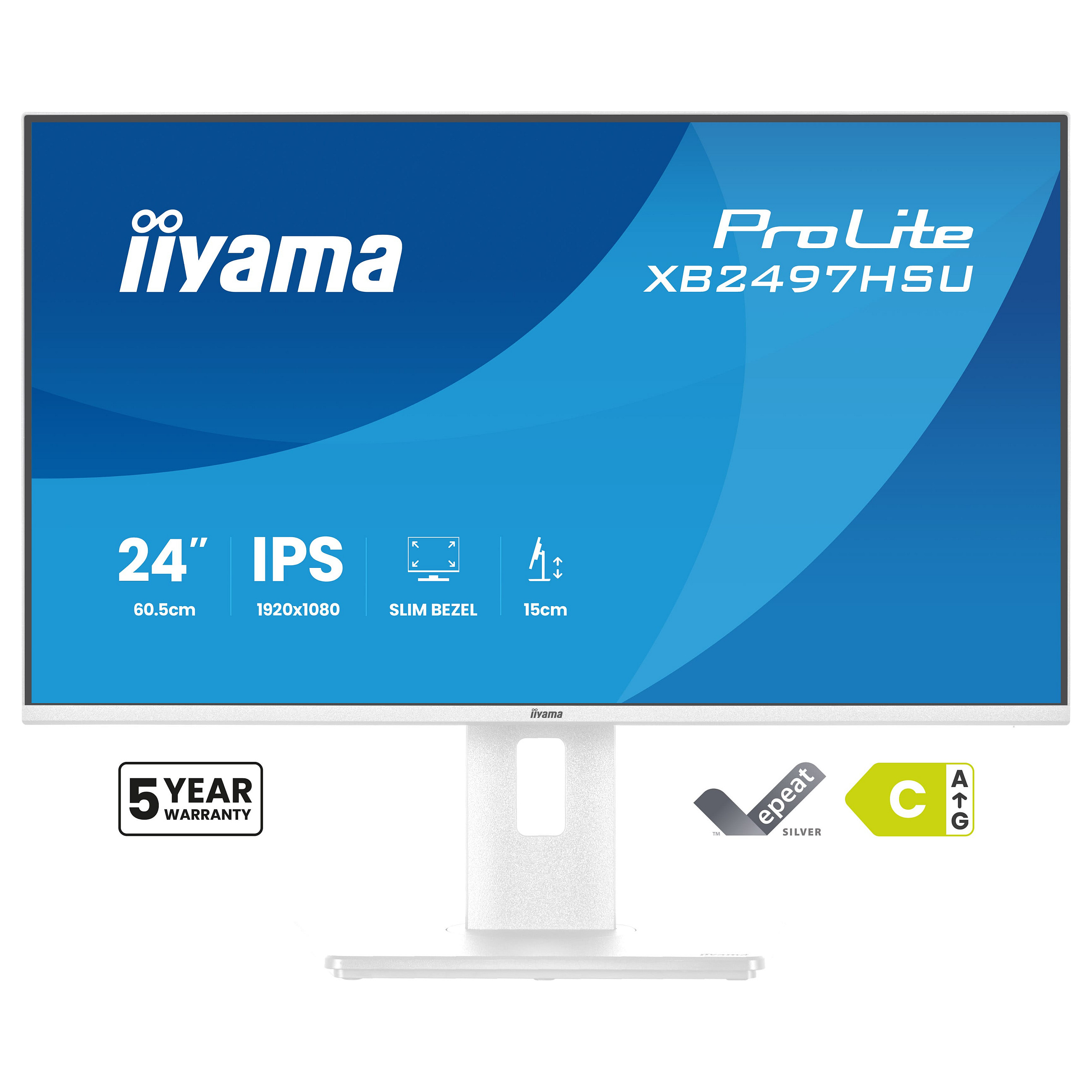 Monitor IIYAMA ProLite XB2497HSU-W1 (23.8", IPS, FHD, 100Hz, USB-C, bijeli)-1