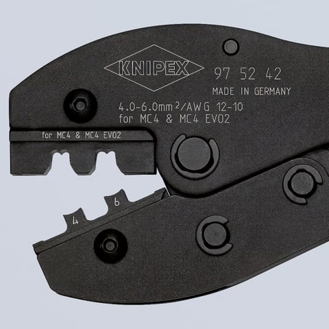 Kliješta za krimpanje KNIPEX PreciForce 97 52 65 MC4 (za MC4 i EVO2 solarne konektore, 2.5/4/6 mm²)-2