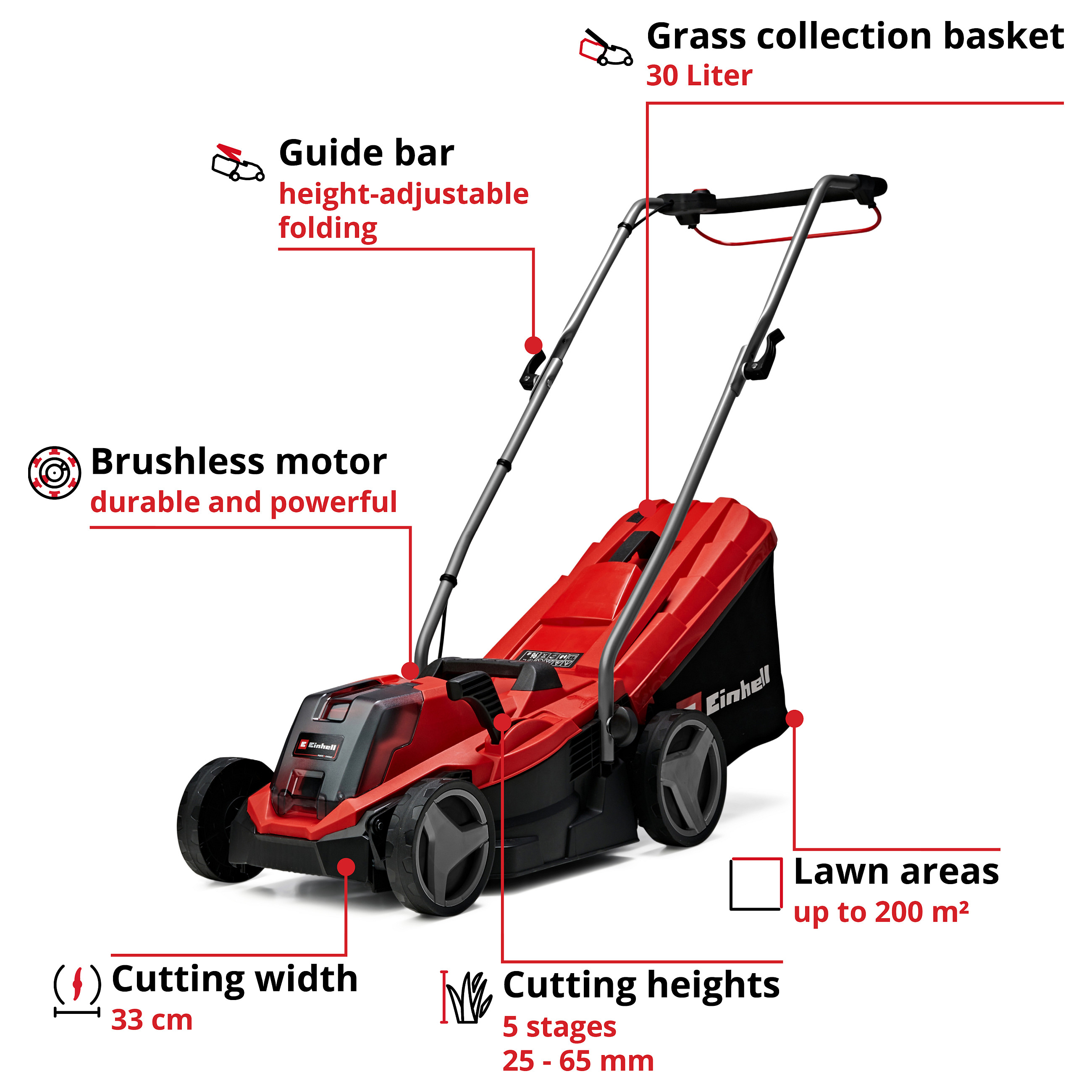 Akumulatorska kosilica EINHELL GE-CM 18/33 Li (18V, 33cm, 1x4.0Ah)-11