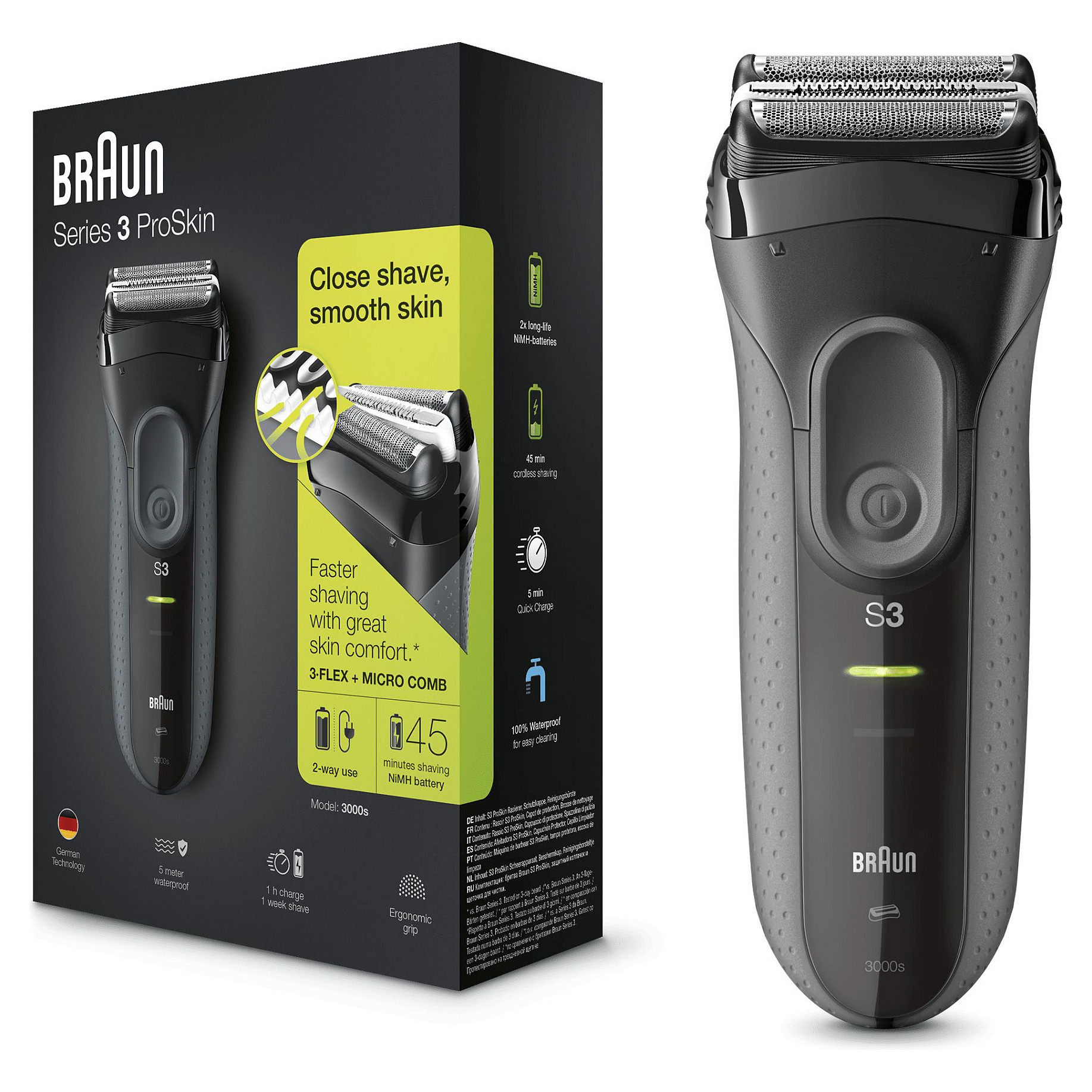 Brijaći aparat BRAUN Series 3 3000s ProSkin (punjivi, 3-Flex glava)-3