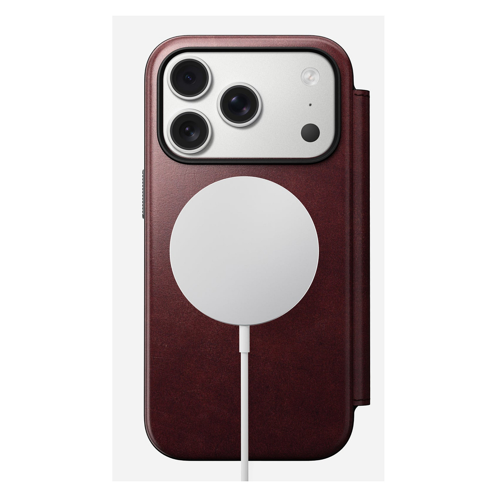 Futrola NOMAD Modern Leather Folio (za iPhone 17 Pro, Burgundy, Horween koža)-2