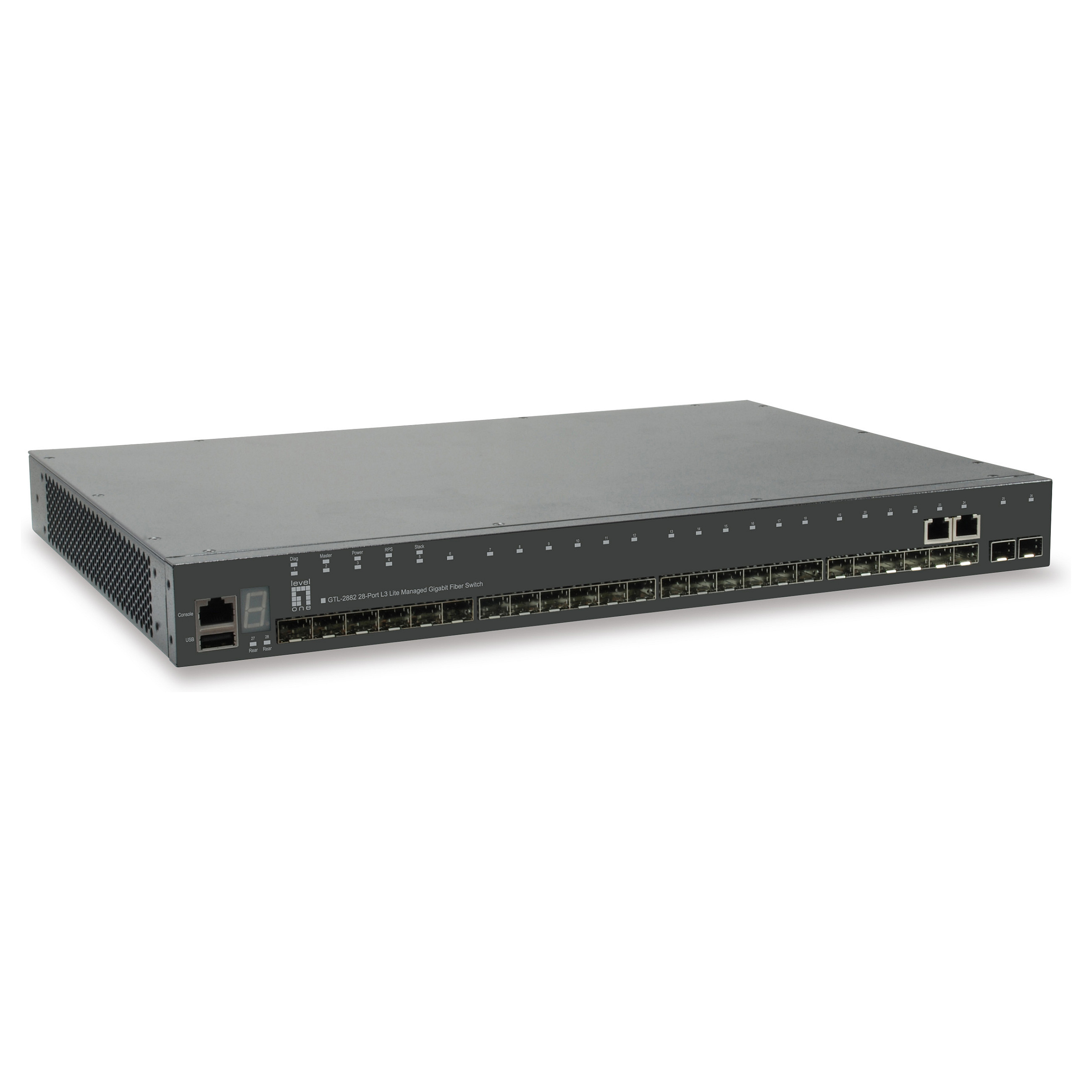 L3 Lite Gigabit Switch LEVELONE GTL-2882 (24x SFP+, 4x Combo GE)