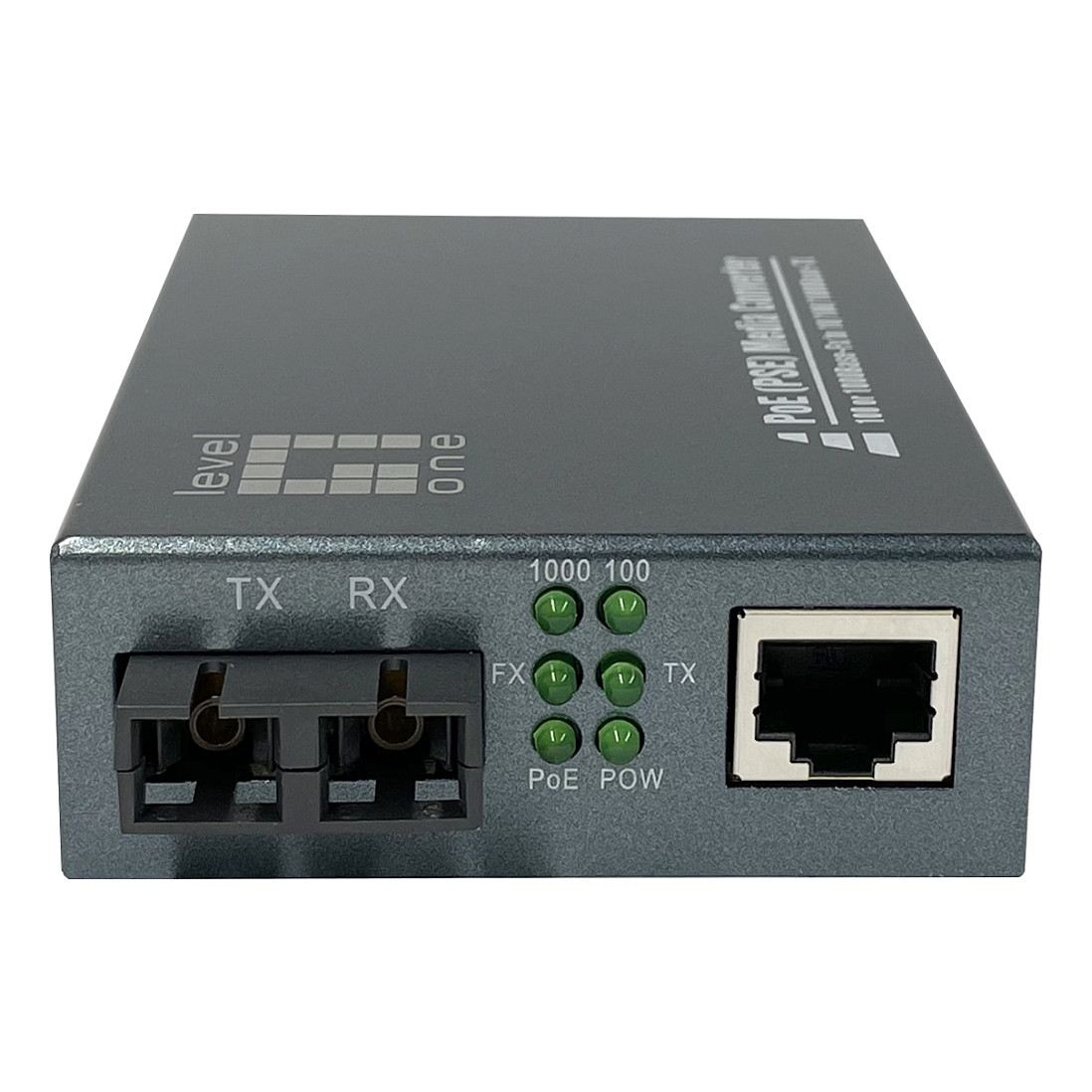 Medijski konverter LEVELONE GVT-2013 (Gigabit PoE RJ45 to SC Multi-Mode)-0