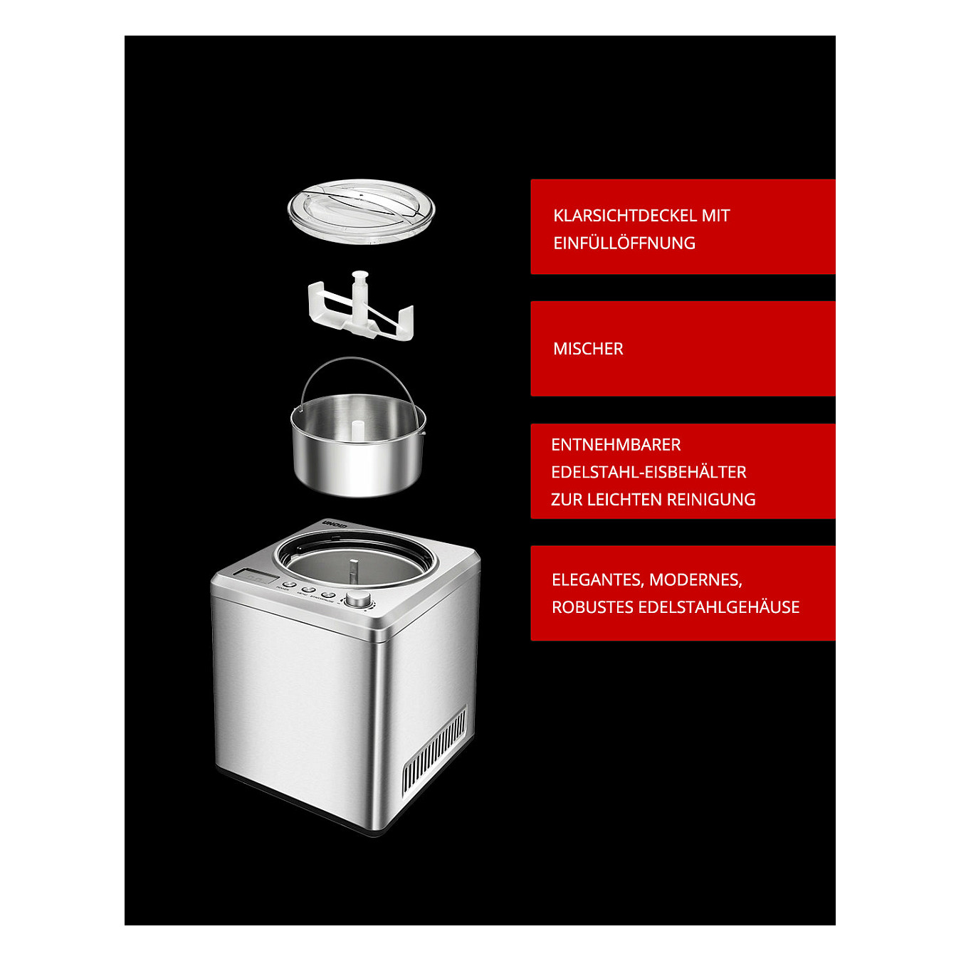 Aparat za sladoled UNOLD 48872 Exklusiv (2 L, 180W, kompresor)-8