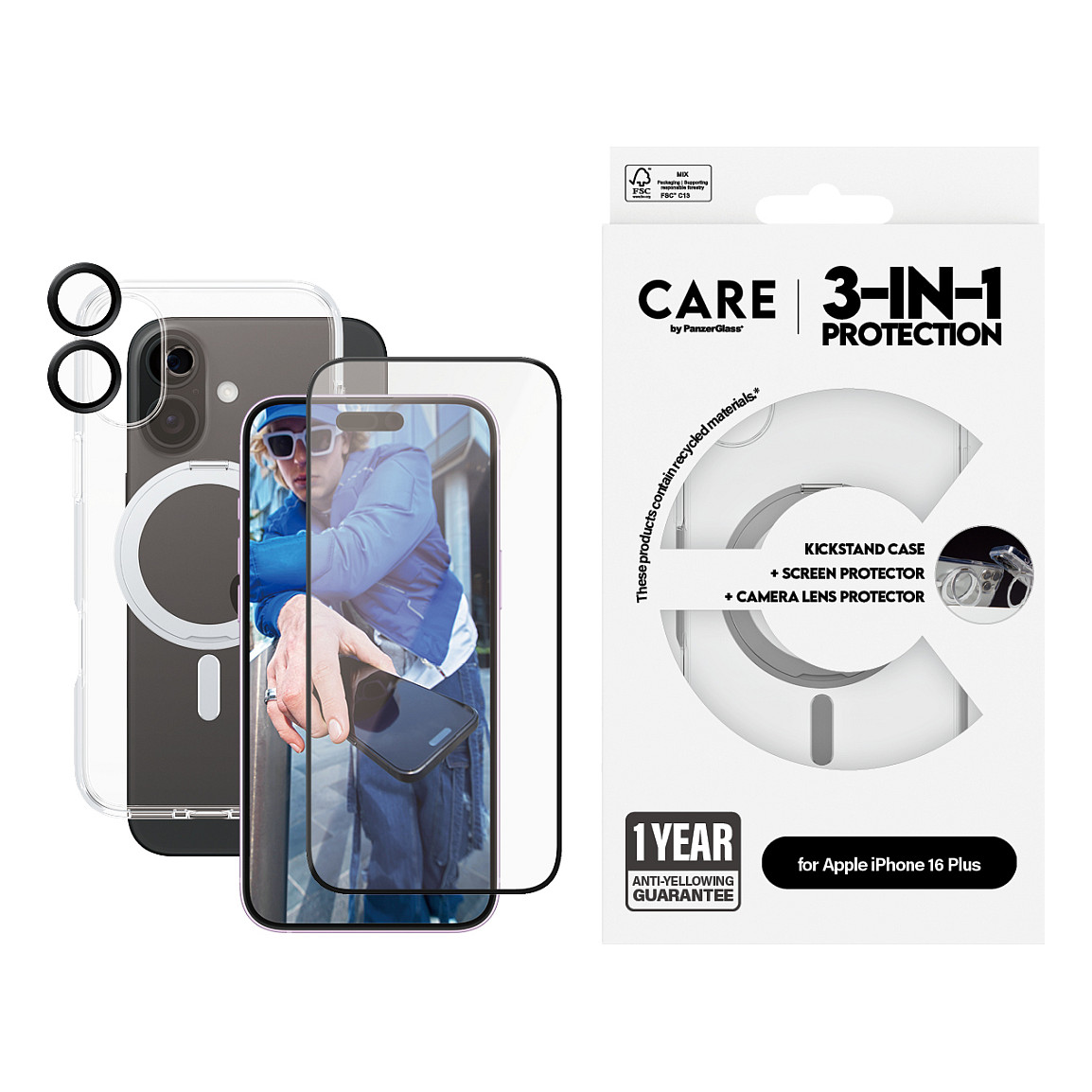 ZAŠTITNO STAKLO PANZERGLASS CARE za iPhone 16 Plus (3-in-1 Ceramic)-1