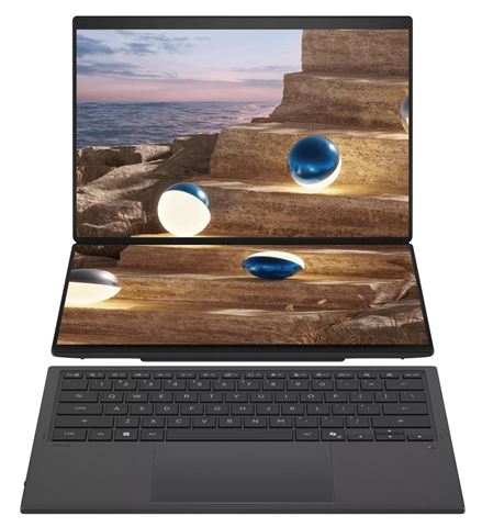 Laptop ASUS Zenbook Duo UX8407 (14", OLED, 3K, Intel Core Ultra 9 185H, 32GB, 2TB SSD, Intel Arc Graphics, Windows 11 Pro, Non-HR tipkovnica, Siva)