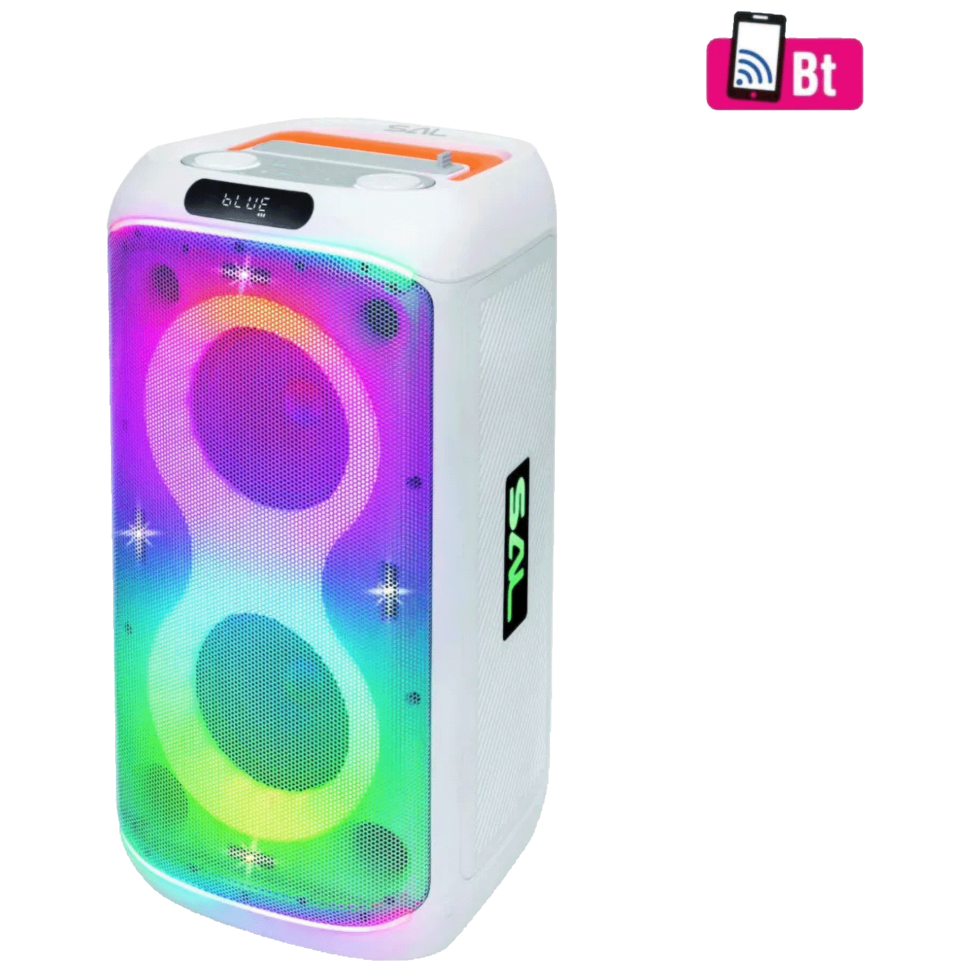 Party zvučnik SAL PAR216WH (60W, Bluetooth, LED, mikrofon, baterija)-0