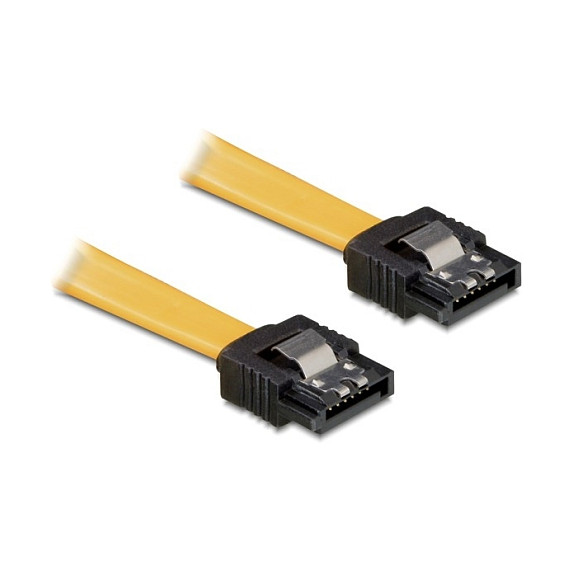 SATA kabel DELOCK 82477 (SATA 6 Gb/s, 50 cm, ravni/ravni konektori, metalne kopče) žuti-0