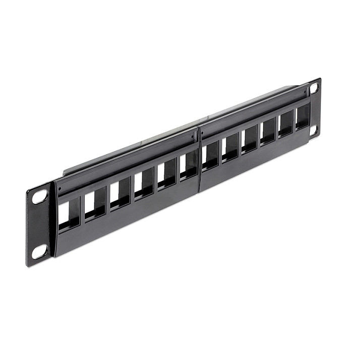 Patch panel DELOCK 10" 12 portova Cat.6A (1U, metalno kućište)-0