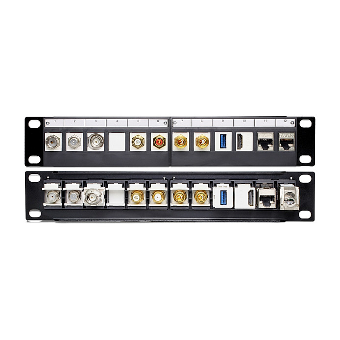 Patch panel DELOCK 10" 12 portova Cat.6A (1U, metalno kućište)-3