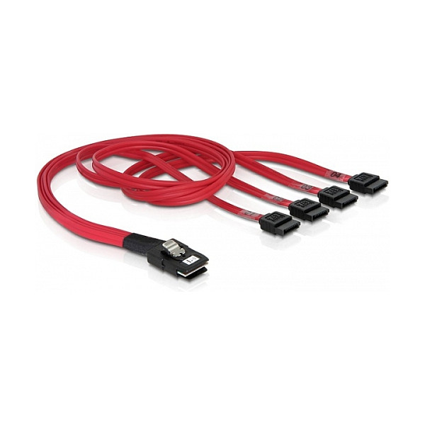 Kabel DELOCK Mini SAS SFF-8087 na 4x SATA 7-pin 0.5m (83057)