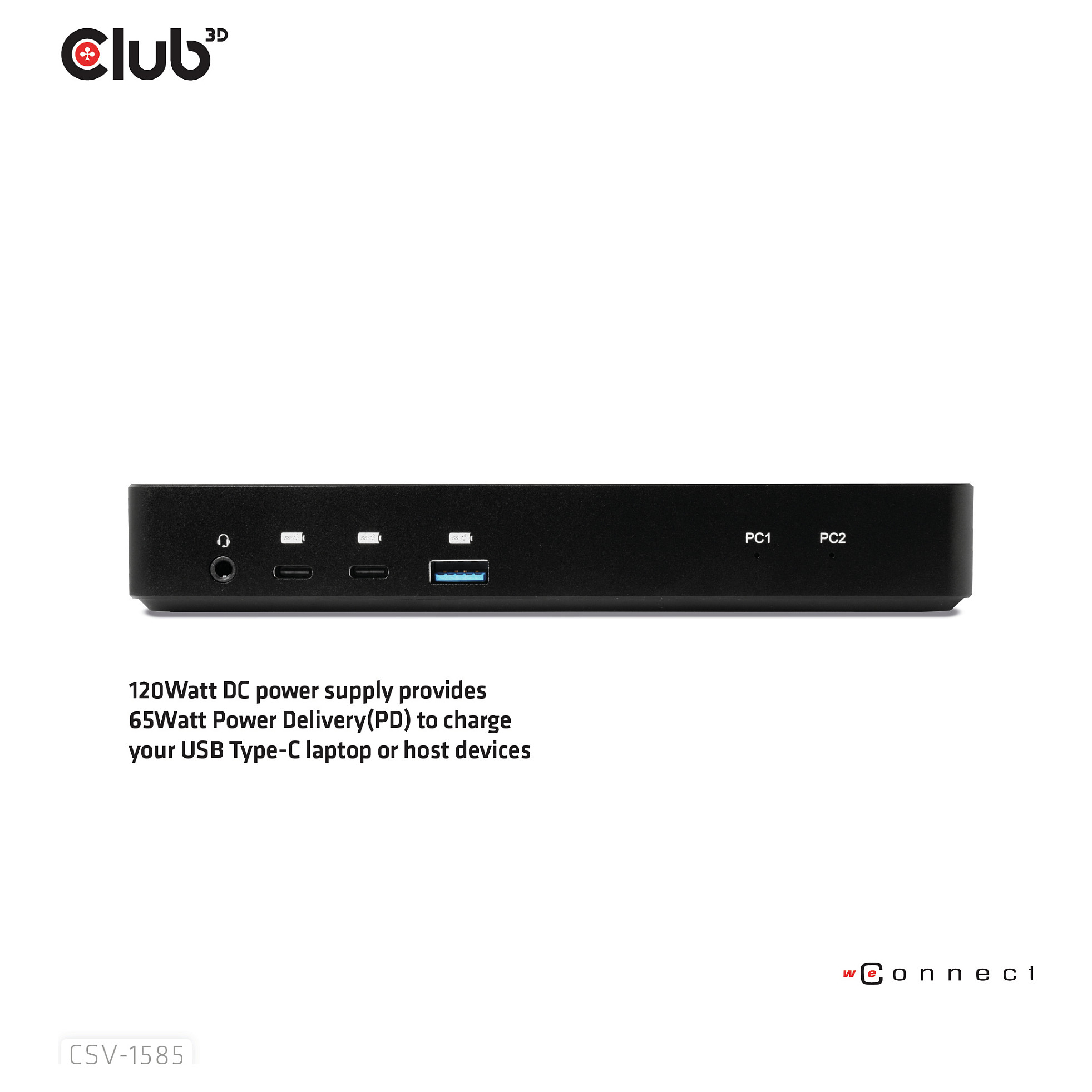 KVM Switch CLUB 3D CSV-1585 (2x USB-C, 4K60Hz, HDMI/DP, LAN, PD 100W)-4