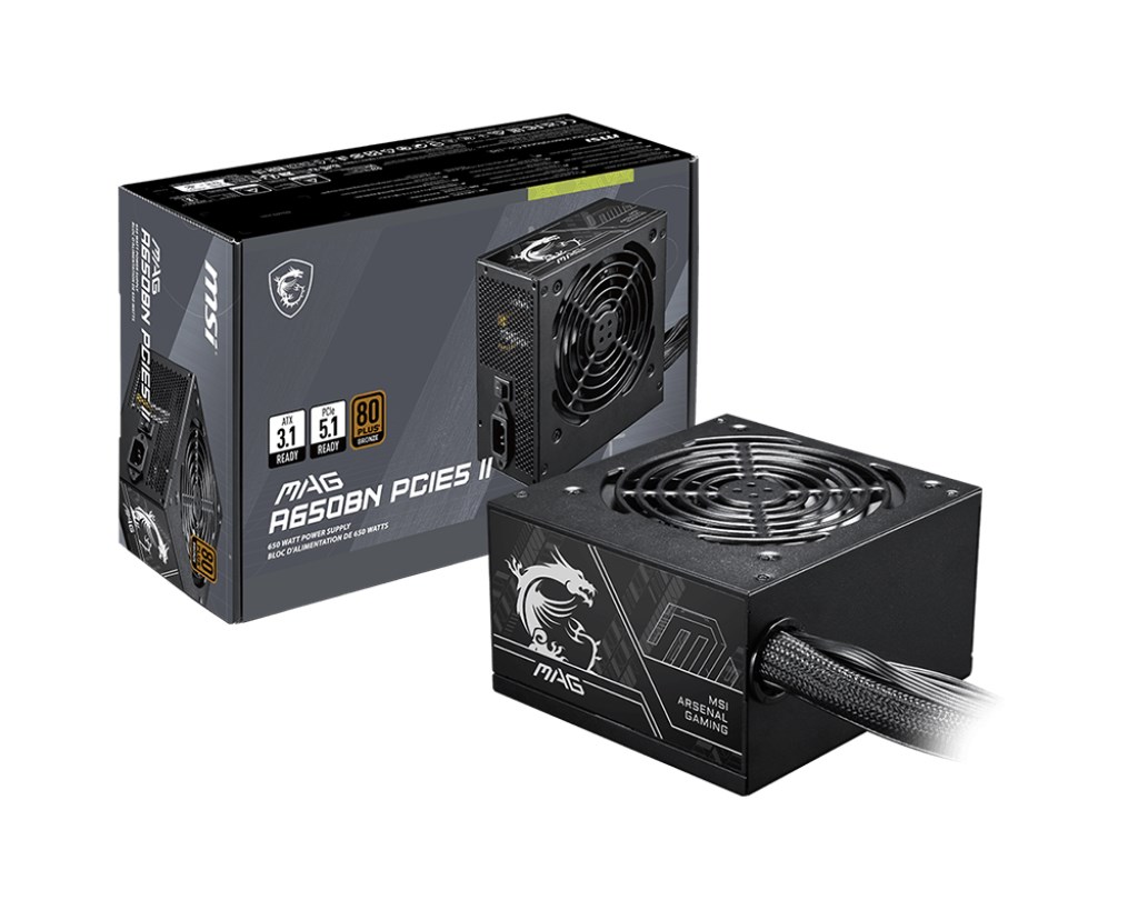 Napajanje MSI MAG A650BN PCIE5 (650W, 80+ Bronze, ATX, 12VHPWR)