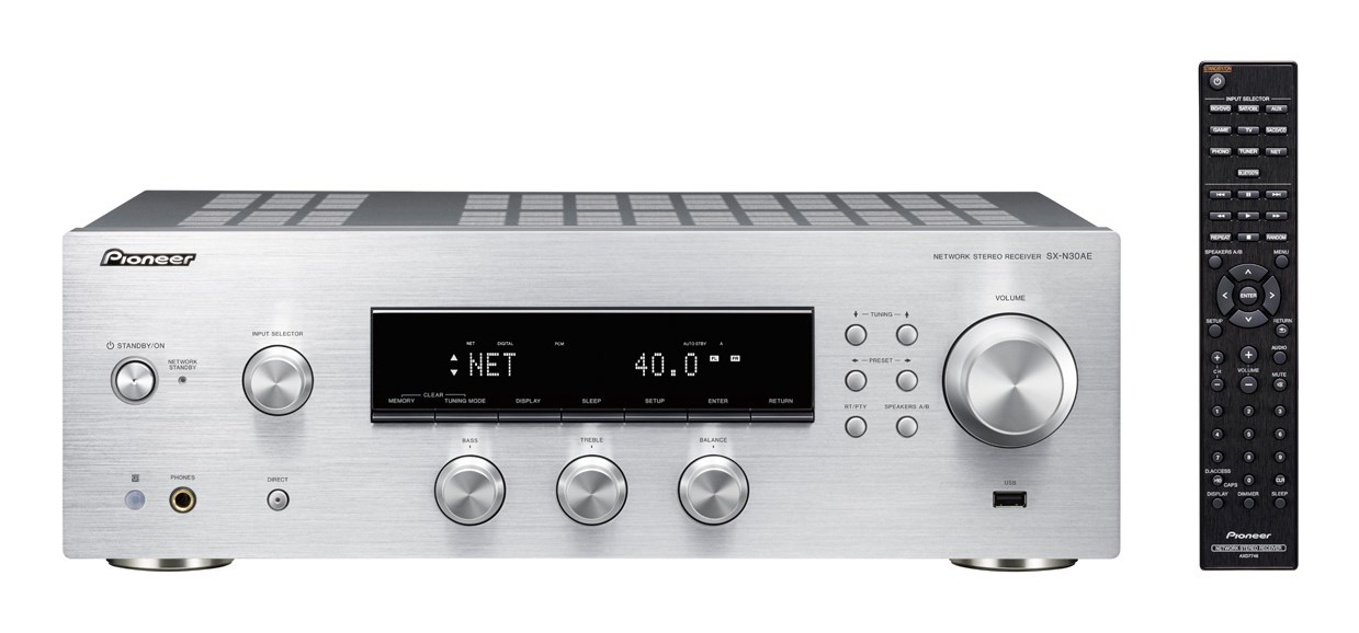 Mrežni stereo receiver PIONEER SX-N30AE (2x135W, Wi-Fi, Bluetooth, Phono) Srebrni