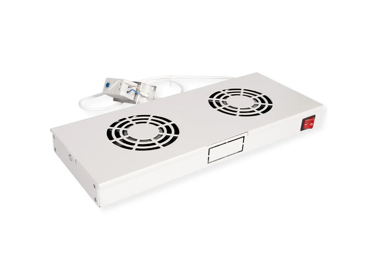 ROLINE 19" ventilacijski modul 1U (2 ventilatora, termostat), sivi-0