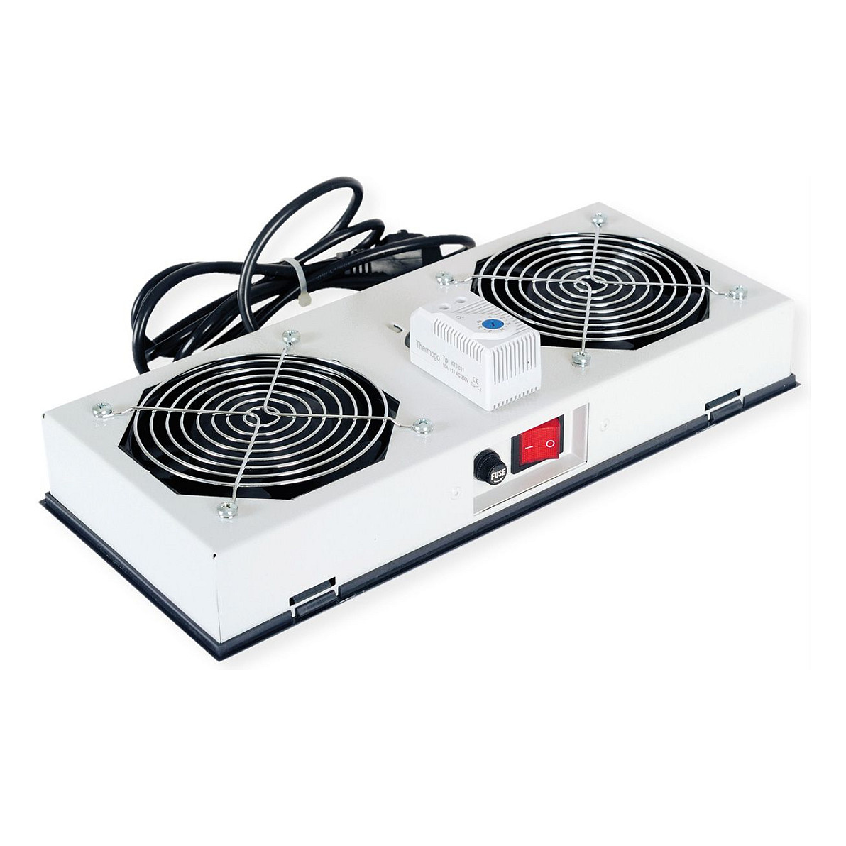 ROLINE 19" krovni ventilacijski modul s 2 ventilatora i termostatom sivi (26.11.0356)