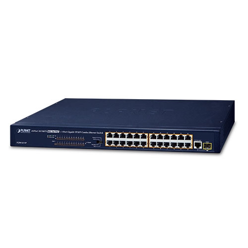 Mrežni switch PLANET FNSW-2400PS (24x 10/100 PoE+, 1x Gigabit SFP Combo, 185W)