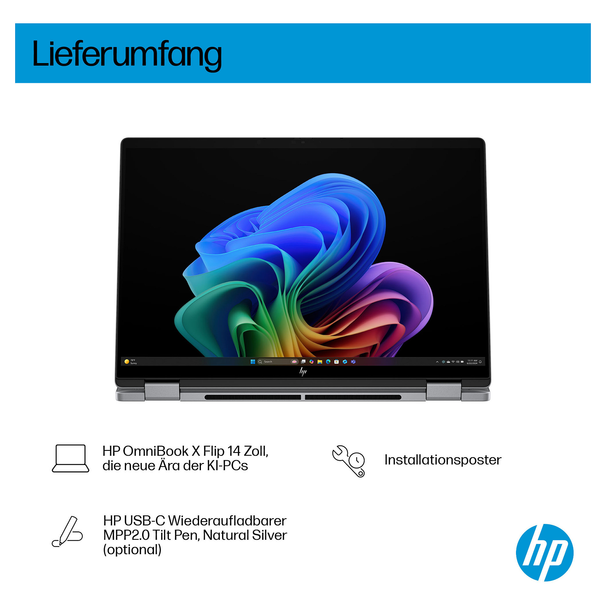 Laptop HP OmniBook X Flip 14-fm0056ng (14", Intel Core Ultra 5 226V, Windows 11) – internacionalna non HR tipkovnica-14